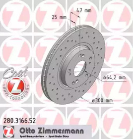 Тормозной диск (ZIMMERMANN: 280.3166.52)