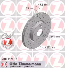 Тормозной диск (ZIMMERMANN: 280.3171.52)