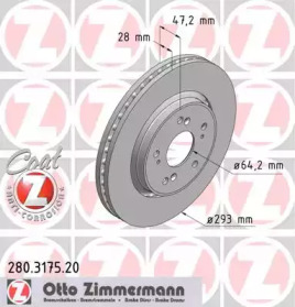 Тормозной диск (ZIMMERMANN: 280.3175.20)