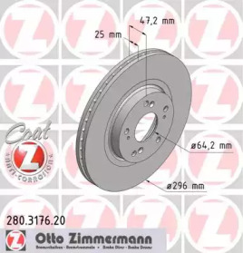 Тормозной диск (ZIMMERMANN: 280.3176.20)