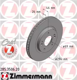 Тормозной диск (ZIMMERMANN: 285.3506.20)