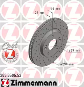 Тормозной диск (ZIMMERMANN: 285.3506.52)