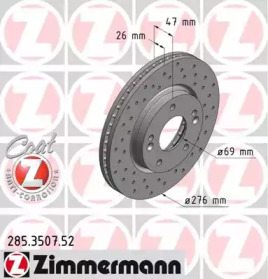 Тормозной диск (ZIMMERMANN: 285.3507.52)