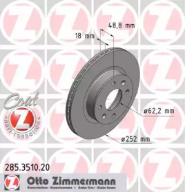 Тормозной диск (ZIMMERMANN: 285.3510.20)