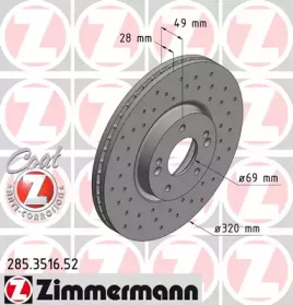 Тормозной диск (ZIMMERMANN: 285.3516.52)