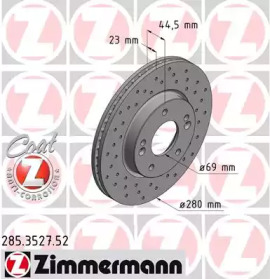 Тормозной диск (ZIMMERMANN: 285.3527.52)