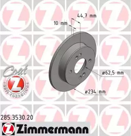 Тормозной диск (ZIMMERMANN: 285.3530.20)