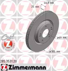 Тормозной диск (ZIMMERMANN: 285.3531.20)