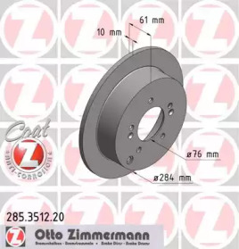 Тормозной диск (ZIMMERMANN: 285.3512.20)