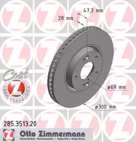 Тормозной диск (ZIMMERMANN: 285.3513.20)