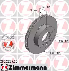 Тормозной диск (ZIMMERMANN: 290.2257.20)