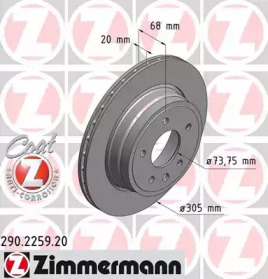 Тормозной диск (ZIMMERMANN: 290.2259.20)