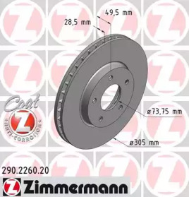 Тормозной диск (ZIMMERMANN: 290.2260.20)