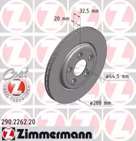 Тормозной диск (ZIMMERMANN: 290.2262.20)