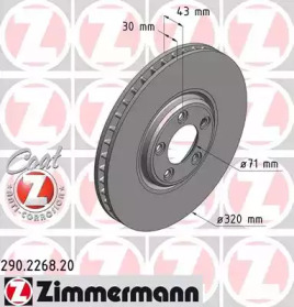 Тормозной диск (ZIMMERMANN: 290.2268.20)