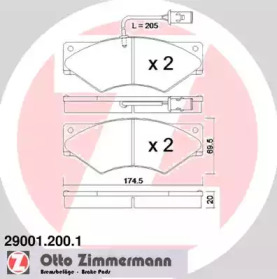 Комплект тормозных колодок (ZIMMERMANN: 29001.200.1)