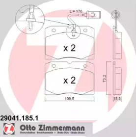 Комплект тормозных колодок (ZIMMERMANN: 29041.185.1)