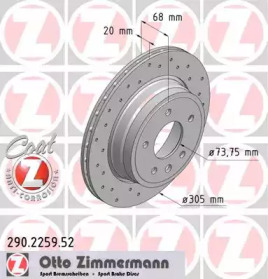 Тормозной диск (ZIMMERMANN: 290.2259.52)