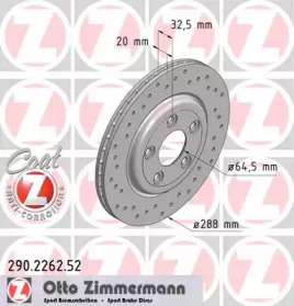 Тормозной диск (ZIMMERMANN: 290.2262.52)