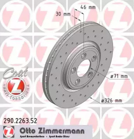 Тормозной диск (ZIMMERMANN: 290.2263.52)