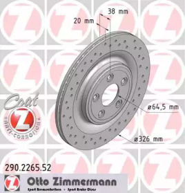 Тормозной диск (ZIMMERMANN: 290.2265.52)