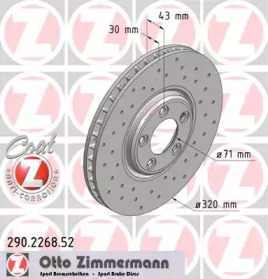 Тормозной диск (ZIMMERMANN: 290.2268.52)