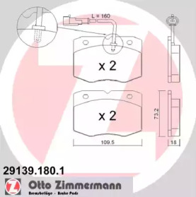 Комплект тормозных колодок (ZIMMERMANN: 29139.180.1)