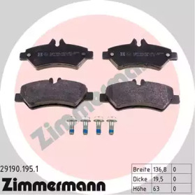 Комплект тормозных колодок (ZIMMERMANN: 29190.195.1)