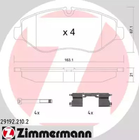 Комплект тормозных колодок (ZIMMERMANN: 29192.210.2)