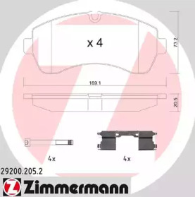 Комплект тормозных колодок (ZIMMERMANN: 29200.205.2)