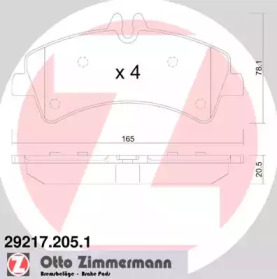 Комплект тормозных колодок (ZIMMERMANN: 29217.205.1)