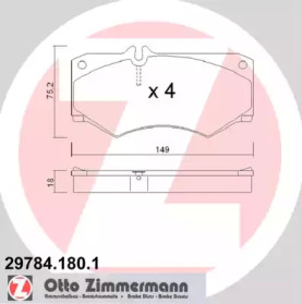 Комплект тормозных колодок (ZIMMERMANN: 29784.180.1)