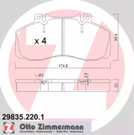 Комплект тормозных колодок (ZIMMERMANN: 29835.220.1)