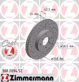 Тормозной диск (ZIMMERMANN: 300.2094.52)