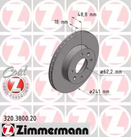 Тормозной диск (ZIMMERMANN: 320.3800.20)