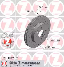 Тормозной диск (ZIMMERMANN: 320.3802.52)