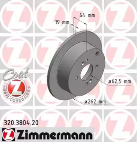 Тормозной диск (ZIMMERMANN: 320.3804.20)