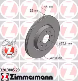 Тормозной диск (ZIMMERMANN: 320.3805.20)