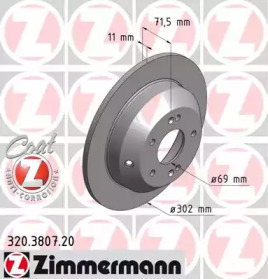 Тормозной диск (ZIMMERMANN: 320.3807.20)