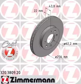 Тормозной диск (ZIMMERMANN: 320.3809.20)