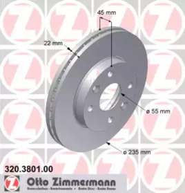 Тормозной диск (ZIMMERMANN: 320.3801.00)