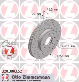 Тормозной диск (ZIMMERMANN: 320.3803.52)