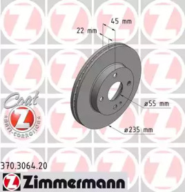 Тормозной диск (ZIMMERMANN: 370.3064.20)