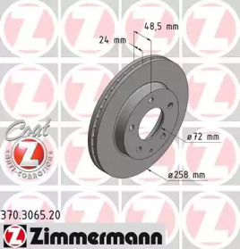 Тормозной диск (ZIMMERMANN: 370.3065.20)