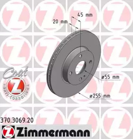 Тормозной диск (ZIMMERMANN: 370.3069.20)