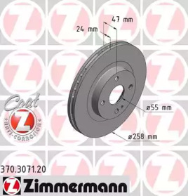 Тормозной диск (ZIMMERMANN: 370.3071.20)