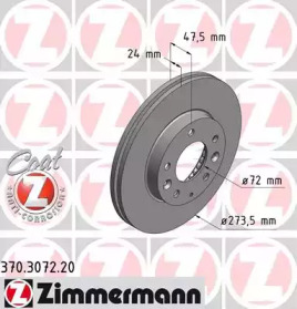 Тормозной диск (ZIMMERMANN: 370.3072.20)