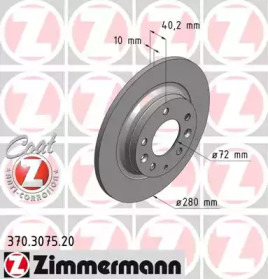 Тормозной диск (ZIMMERMANN: 370.3075.20)