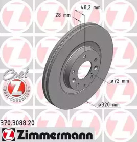 Тормозной диск (ZIMMERMANN: 370.3088.20)