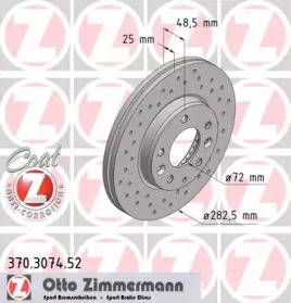 Тормозной диск (ZIMMERMANN: 370.3074.52)